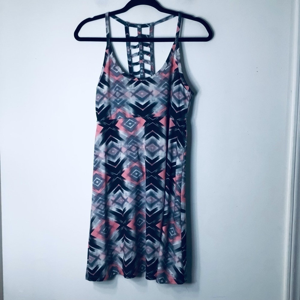 Tehama athletic dress women small grey pink halter